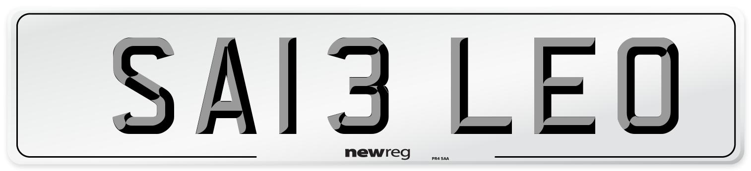 SA13 LEO Number Plate from New Reg
